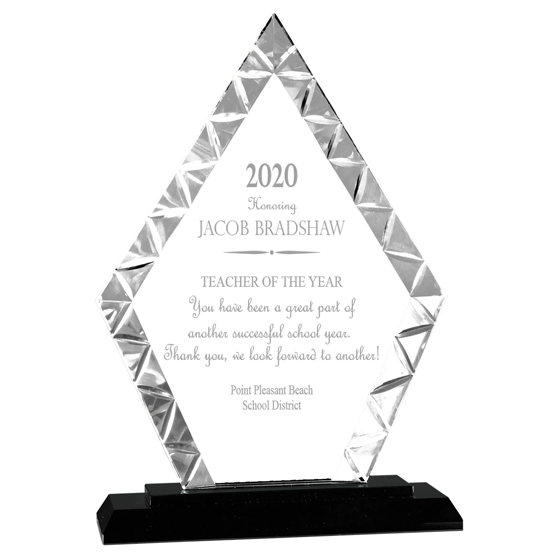 9" Diamond Accent Glass on Black Base Award