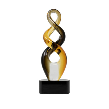 13 1/2" Brown Twist Art Glass Award