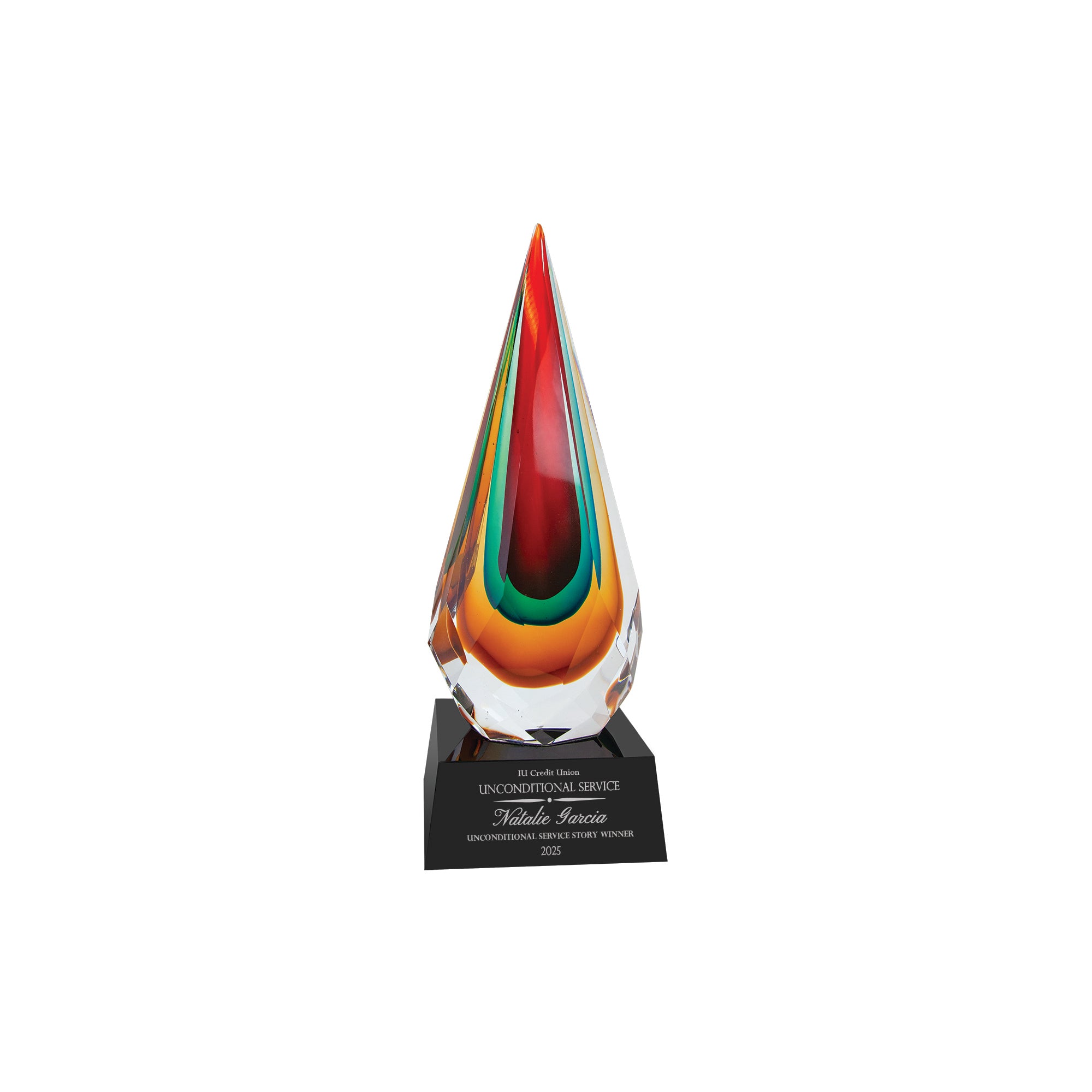 12" Faceted Raindrop Art Glass Award