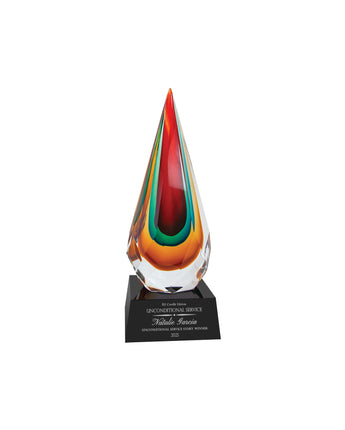 12" Faceted Raindrop Art Glass Award