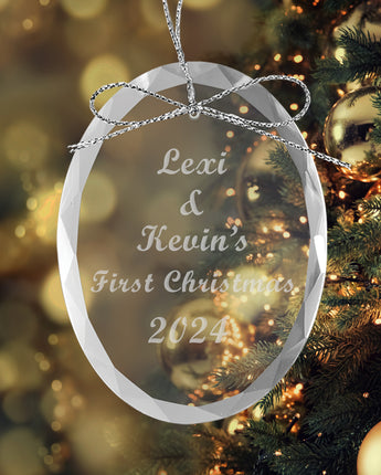 3" Crystal Oval Ornament
