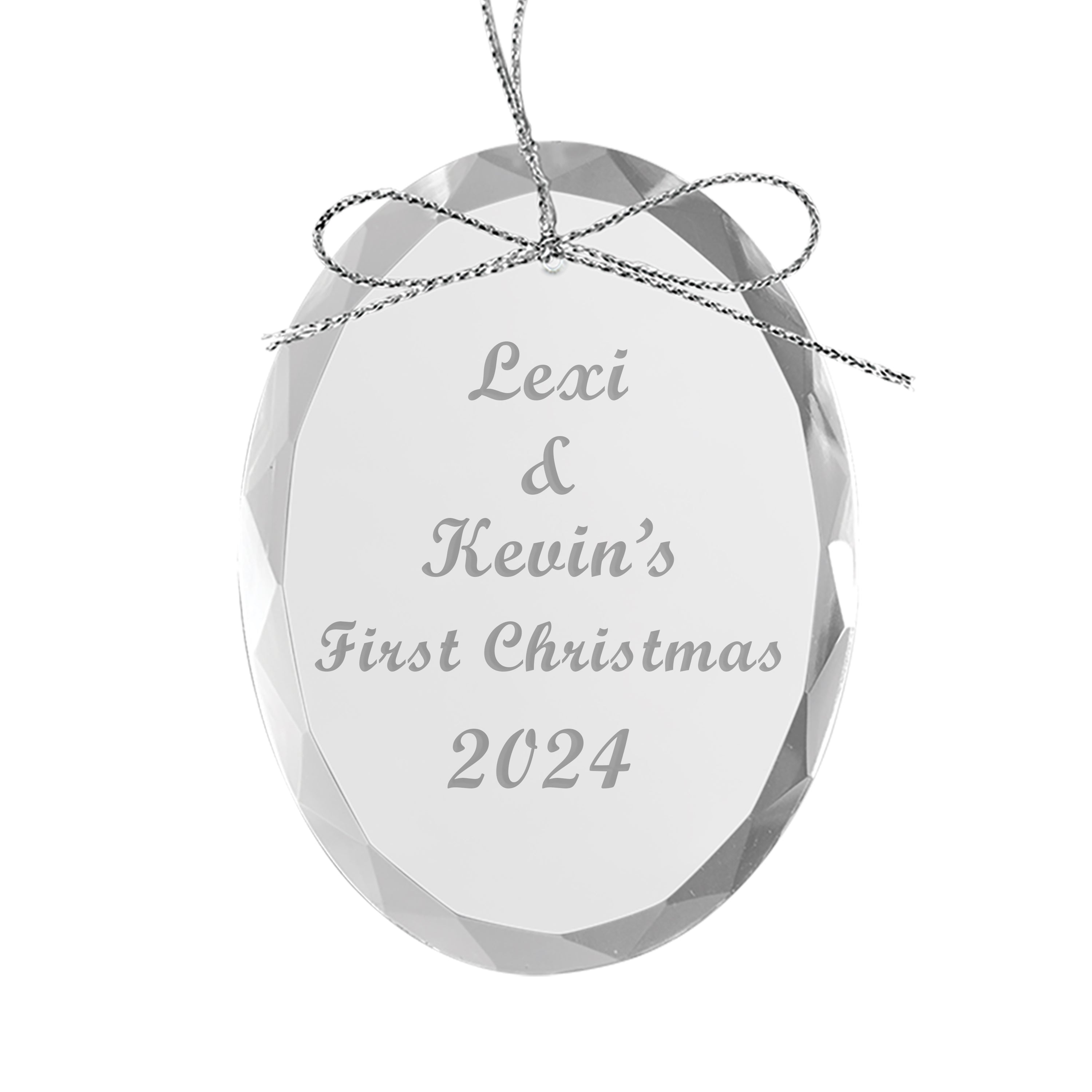 3" Crystal Oval Ornament