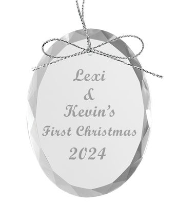 3" Crystal Oval Ornament