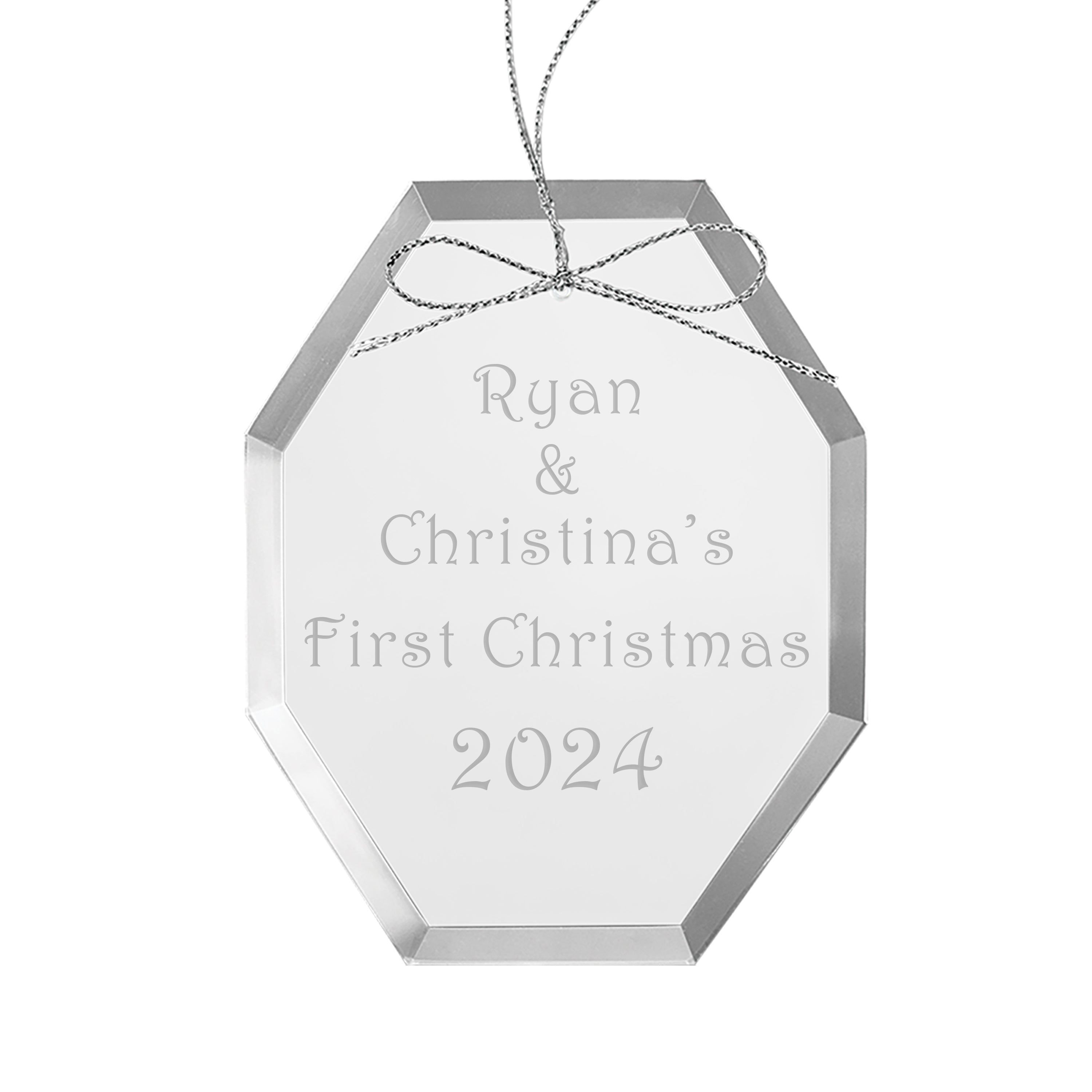 3" Glass Octagon Ornament