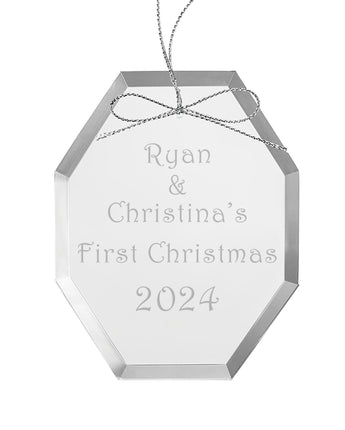 3" Glass Octagon Ornament
