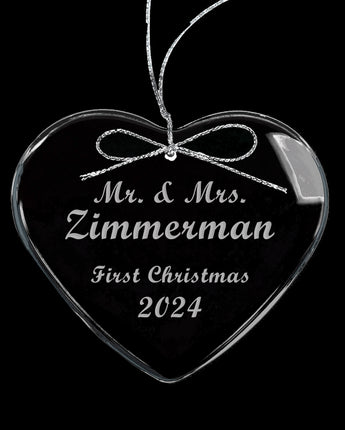 3" Glass Heart Ornament