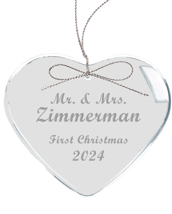3" Glass Heart Ornament