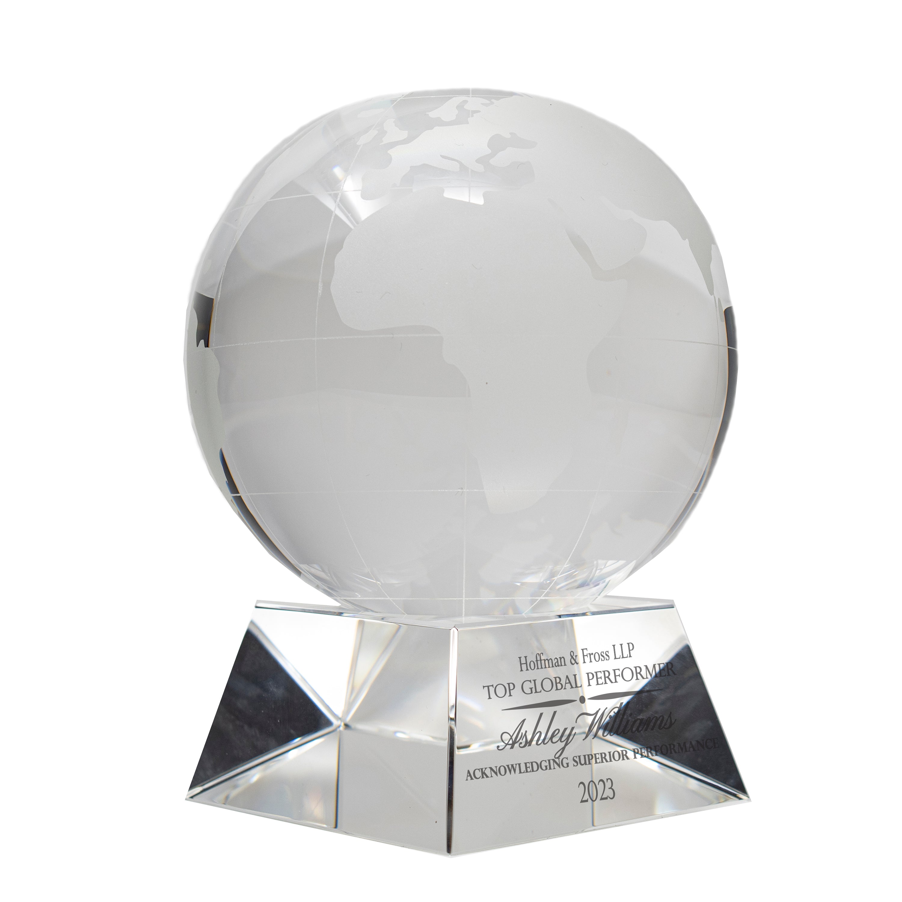 5" Crystal Globe on Clear Base Award
