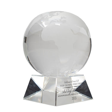 5" Crystal Globe on Clear Base Award