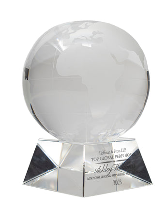 5" Crystal Globe on Clear Base Award