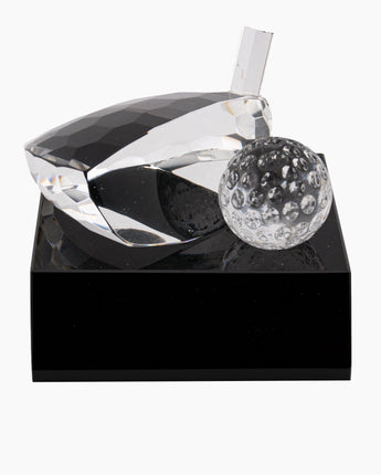 3" Crystal Golf Ball & Club Award