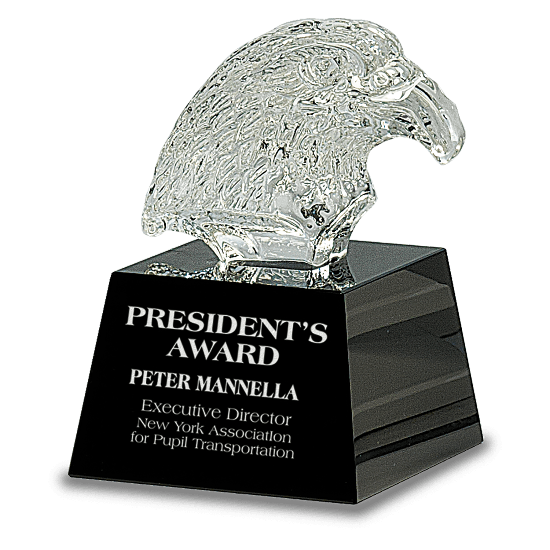 5" Clear Crystal Eagle Head Award