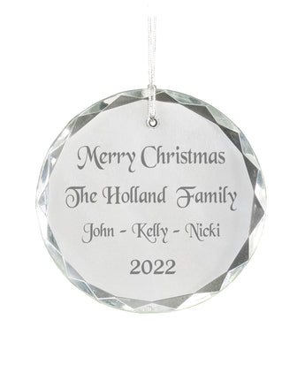 3 1/4" Round Glass Ornament