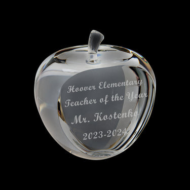 3.75" Flat Face Crystal Apple
