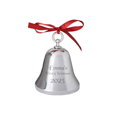 3.25" Silver Bell Ornament with Round Top
