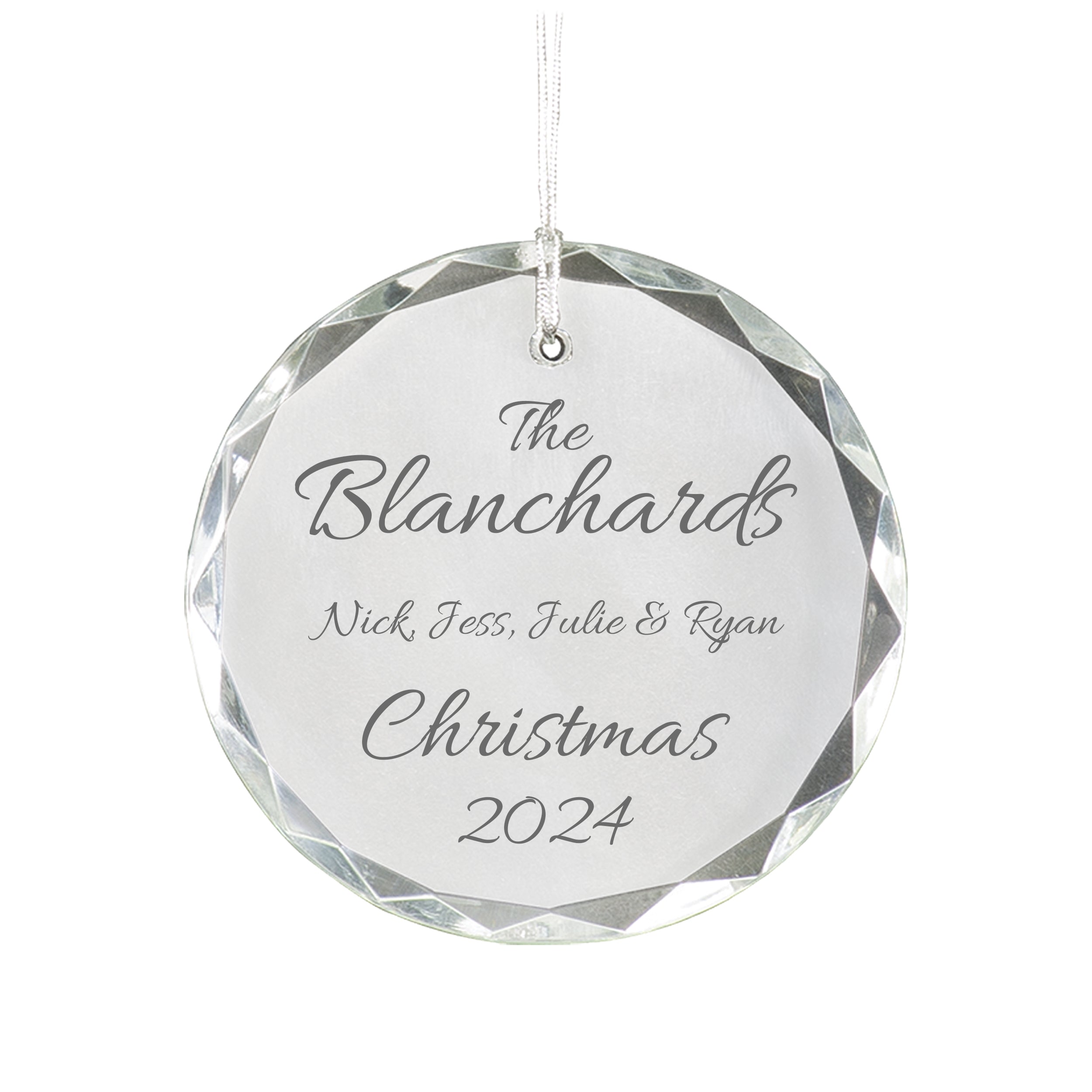 3" Round Faceted Crystal Ornament