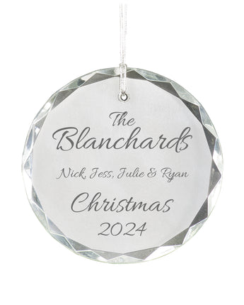 3" Round Faceted Crystal Ornament