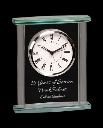 7" Square Glass Clock with Top