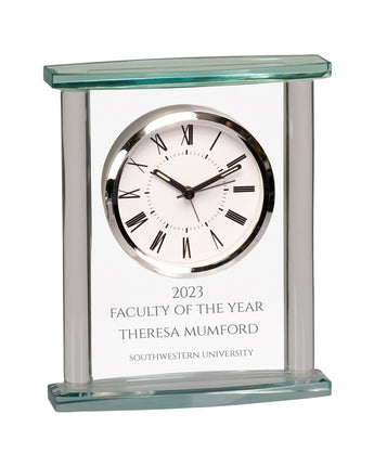 7" Square Glass Clock with Top