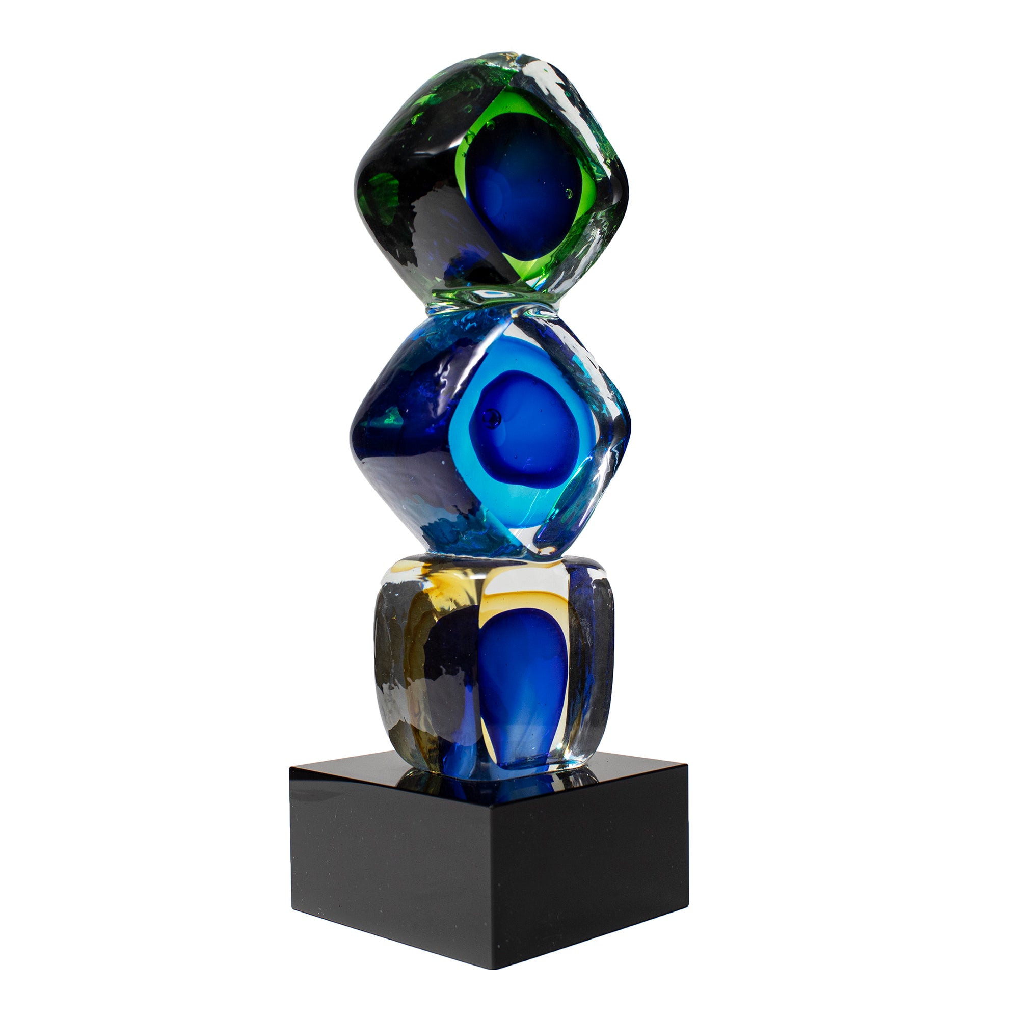 9 1/4" Stacked Blocks Art Glass Award