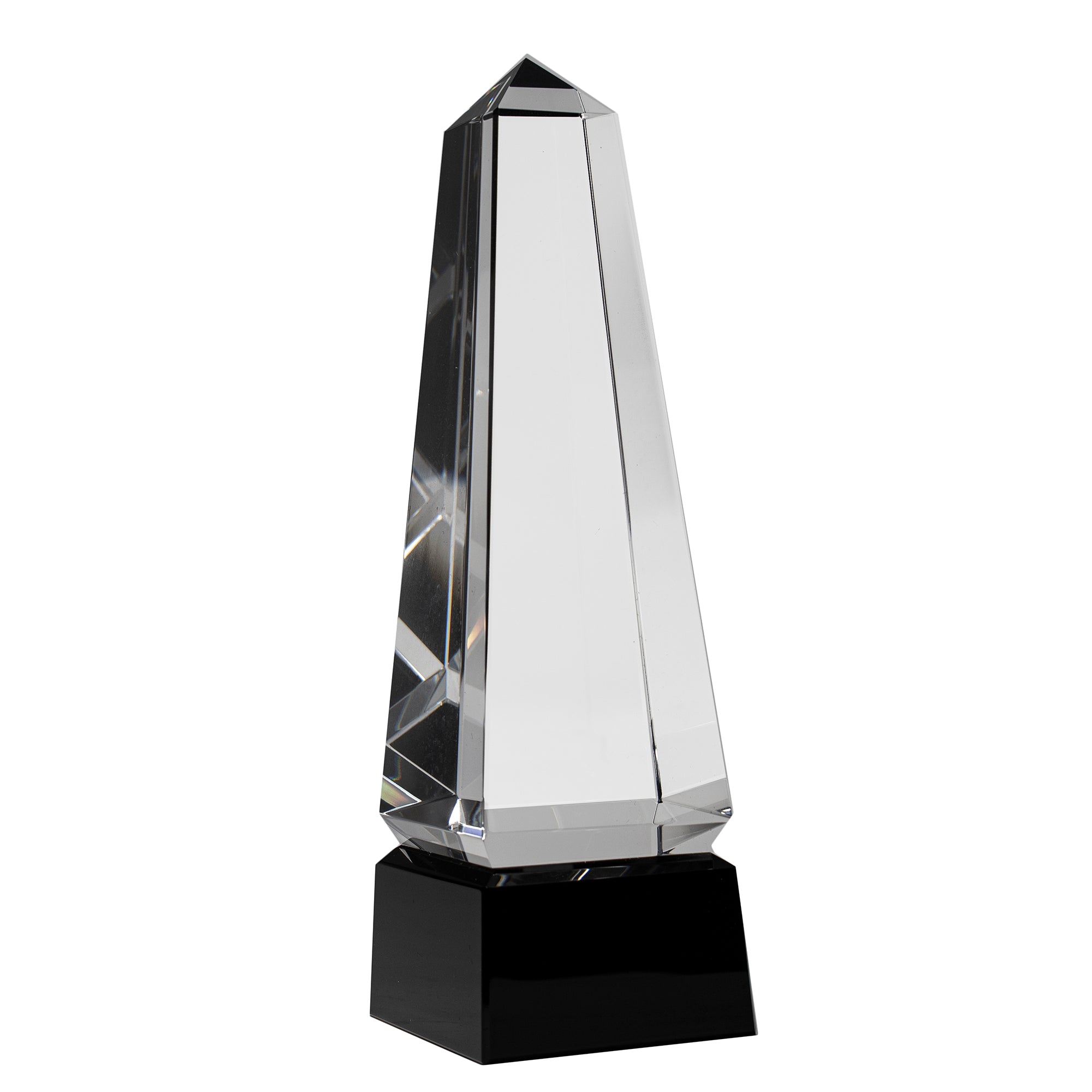 8" Crystal Obelisk on Black Base Award