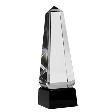 8" Crystal Obelisk on Black Base Award