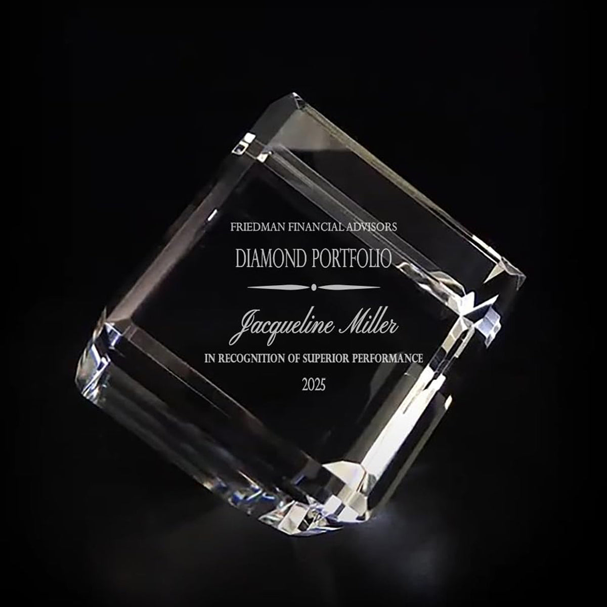 3" Crystal Cube Award