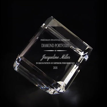 3" Crystal Cube Award